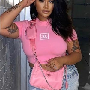 Chanel logo crop top